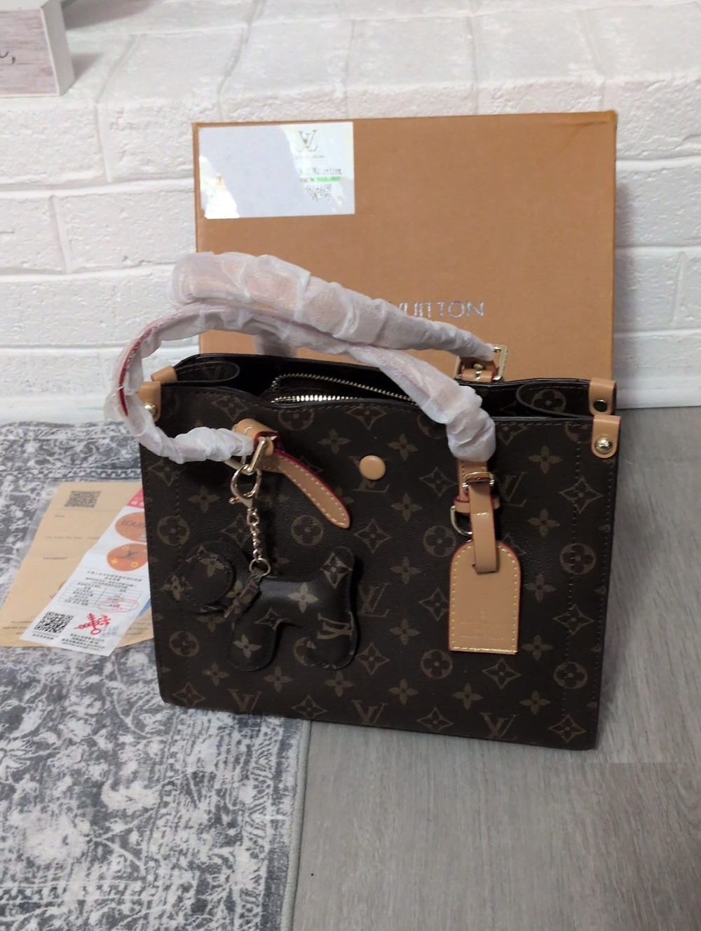 Monogram Canvas Tote with Vachetta Trim